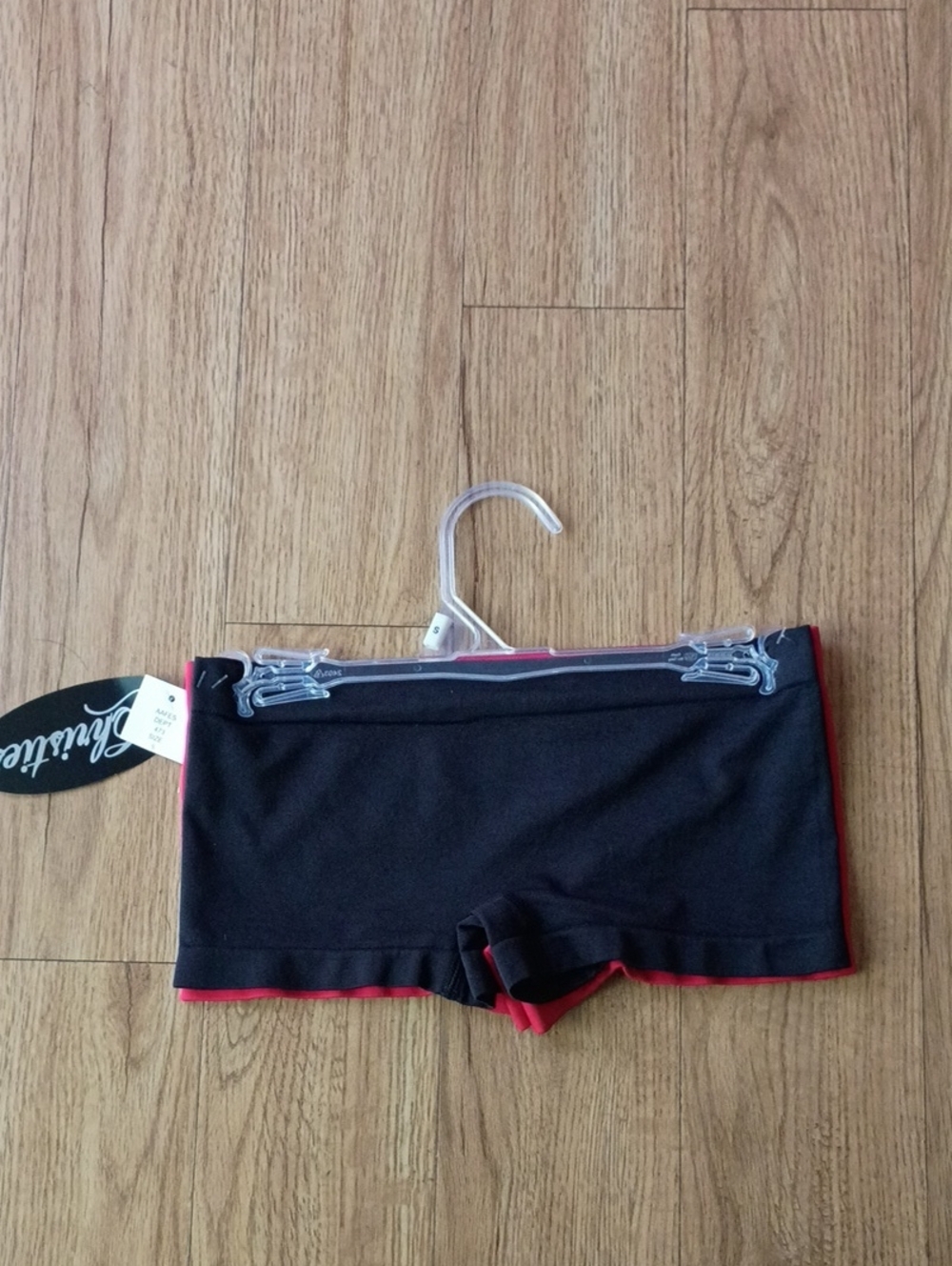 Women's Black Bike Shorts with Red Trim
